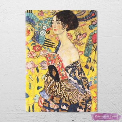 gustav-klimt-yelpazeli-kadin-kanvas-tablo.png Gustav Klimt - Lady With Fan - Görsel 1