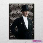 Atatürk genclige hitabe kanvas tablo