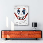 Joker 2019 Poster - White kanvas tablo