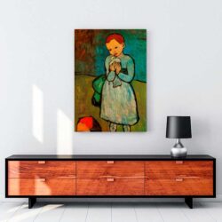 Painting Of The Child Holding The Pigeon tablosu satın al