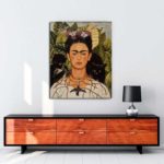 Frida Kahlo - Dikenli Kolyeyle Portre tablosu satın al