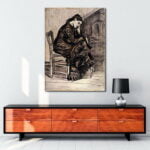 Femme affligée crayon tablosu satın al