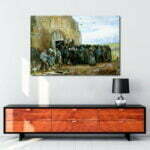 La Destruction de l'église aquarelle tablosu satın al